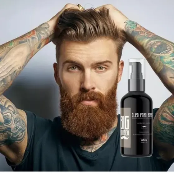 Oléo para Barba Big Barber Natural Hidrata e Amacia com Aroma leve Toque Seco 60ml