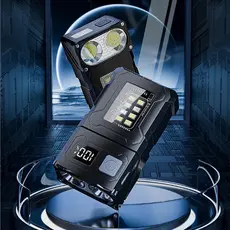 Lanterna LED 180 ° Giratória Com Chaveiro USB Recarregável Visor Magnético De Energia