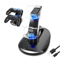 Suporte de Carregamento do Controle PS4, Carregador Duplo USB com Indicador LED para Ps 4 / PS4 S 0137