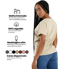 T-shirt Feminina Básica com lavanderia Estonada TS001-C8
