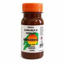 Tinta para Camurça e Nobuck 100ml horizonte cor marrom Revitaliza Cor Desbotada Alta Cobertura Fácil Aplicação