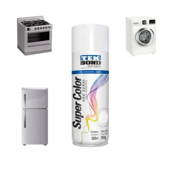 Tinta Spray Branco Brilhante Tekbond Fogao Geladeira 350ml