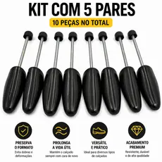 Kit 5 Modelador De Sapatos Preto Evitar Amassos E Trincas