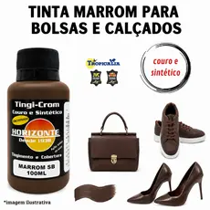 Tinta marrom couro e sintético Horizonte 100ml Semi brilho