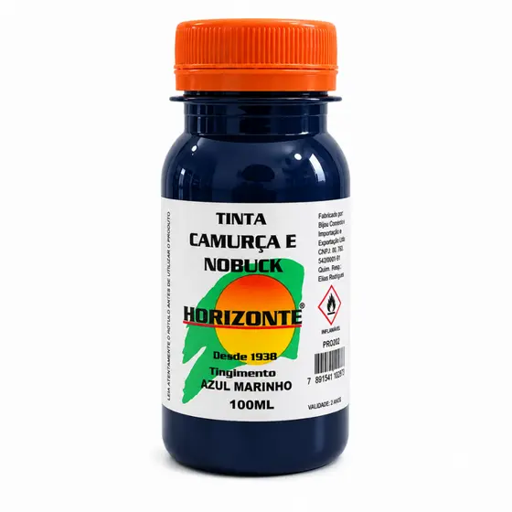 Tinta para Camurça e Nobuck 100ml horizonte cor azul marinho Revitaliza Cor Desbotada Alta Cobertura Fácil Aplicação