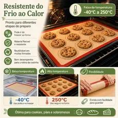🥐 Tapete de Silicone 40x30 cm para Massas e Assados Reutilizável para Confeitaria e Cozinha