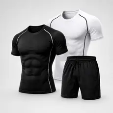 Kit Camisa de Compressão + Short Dri-fit Masculino Camiseta Academia Treino Corrida