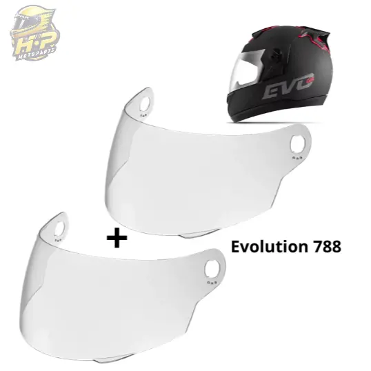 2 Viseiras Cristais ou Fumê Para Capacete Compatível Evolution 788 G1 ao G8 Pro Tork