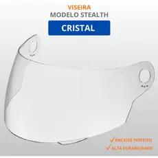 Viseira Cristal ou Fumê Para Capacete Compatível Stealth (com as 2 pontas REDONDAS) Pro Tork