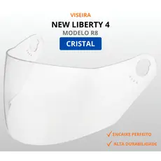 Viseira Para Capacete New Liberty 4 R8 Cristal Compatível Pro Tork