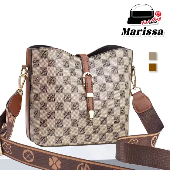 Marissa Bolsa Bucket Feminina Retrô Estampada da Moda Grande Capacidade Bolsa de Ombro Mão e Transversal