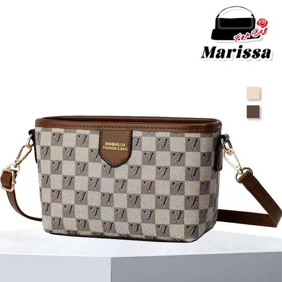 Marissa Bolsa Crossbody Feminina em Xadrez Náutico Bolsa de Ombro Casual Pequena