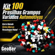 Kit 100 Presilhas Grampos Variados Automotivas Carro Veiculo