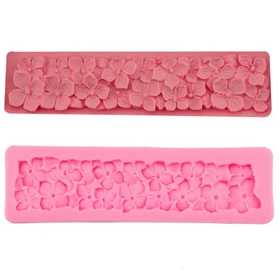 TAPETE MOLDE SILICONE FLORES FLORAL VIOLETAS FONDANT BISCUIT