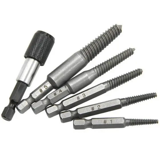 KIT 6 BROCA ROSCA FURADEIRA PARAFUSADEIRA EXTRATORA PARAFUSO