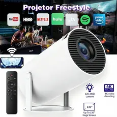 Projetor HY300 Original Portátil Smart Android 11 4K Ultra HD HDMI Wifi Bluetooth Alto Falante Embutido