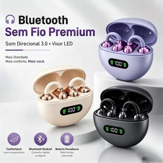 Q71 Fones de Ouvido Bluetooth Sem Fio - Gamer e Esportivo, Compatível com Android/iOS
