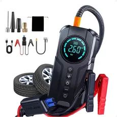 Auxiliar de Partida Carregador Bateria Com Compressor de Ar Emergência Portátil Veicular Automotivo