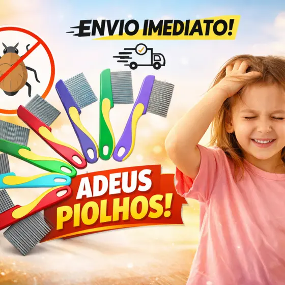 Pente Fino Aço Inox Para Piolhos E Lêndeas Profissional Com Cabo Anatômico Ergonômico