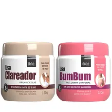 Kit Lisa Bumbum e Clareador Virilha e Axila Bio Soft Pele Lisa e Uniforme 120g