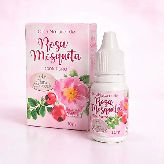 Óleo de Rosa Mosqueta 100% Puro Clareia Manchas Cicatrizes Hidratação Profunda 10ML