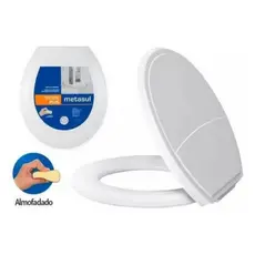 Assento Sanitário Almofadado Oval Universal Metasul Tampa De Vaso Privada