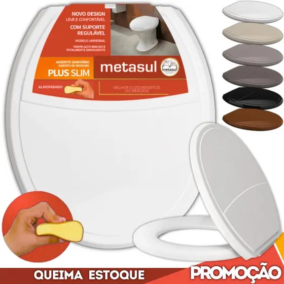 Assento Sanitário Almofadado Slim Oval  Celite Deca Incepa Logasa