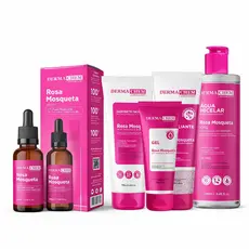Kit Skincare Rosa Mosqueta Dermachem Clareador Facial Uniformiza Hidrata Pele