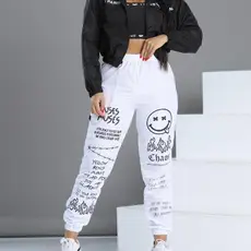 CALÇA ou CONJUNTO JOGGER FEMININA TACTEL SMILE COM CORRENTE MODA GRINGA 2024
