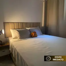Cabeceira Modular Estofada Adesiva 60x20cm - Cama Box Solteiro, Casal, Queen e King - Envio Imediato