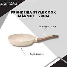 Frigideira Style Cook de Cerâmica Antiaderente, Mármol - 20cm | Para Fogão a Gás, Indução e Vitrocerâmico