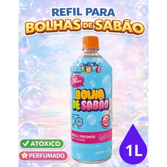 Refil 1Litro líquido para Bolha de Sabão bubble bolinha bolinha p/ brinquedo WowToys