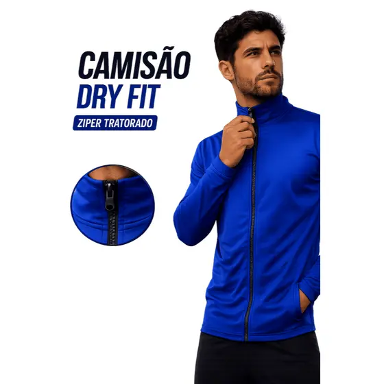 Camiseta Dry-Fit Jaqueta leve Fitness Masculina  com Secagem Rápida.