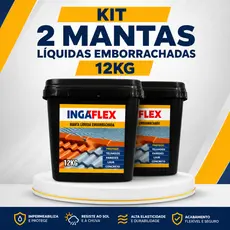 Kit 2 Manta Líquida 12kg Ingaflex Proteção Para Telhado e Laje Bloqueia Vazamento e Umidade