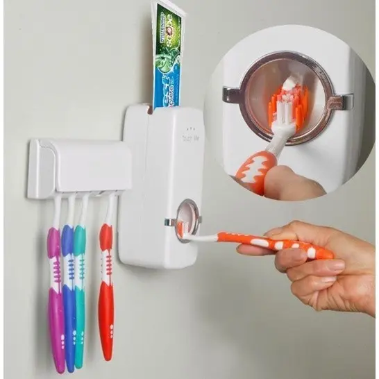 Escovas porta escova de dente Dispenser de Creme Dental Pasta de Dente Suporte Escova Dente