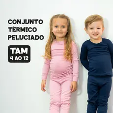 Conjunto Térmico Peluciado Infantil Unissex Menino/Menina Blusa Calça Pijama Quentinho Inverno