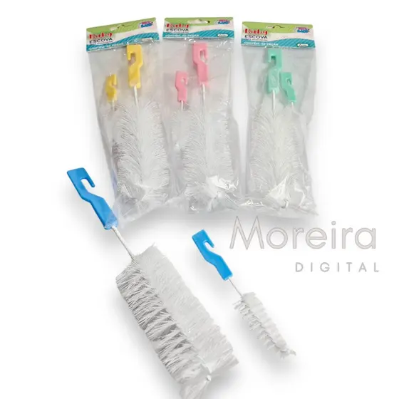 Kit Escova Limpeza Mamadeira Bico Garrafa Copo Bebe Infantil Multiuso