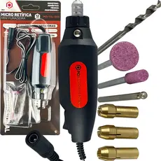Micro Retífica Profissional 12v Mini Furadeira + Acessórios 0 Mw