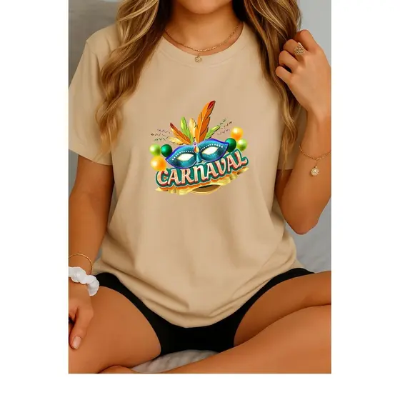 Camiseta Carnaval Unissex Estilo Folia Brasileira Estampa Alegre Verão