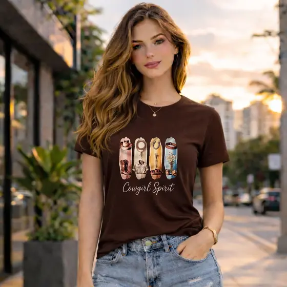 Camiseta Western Boho Feminina Estampa Exclusiva Vibe Country Chic Confortável