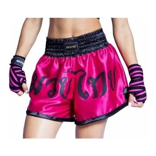 Short Bermuda Muay Thai MMA Luta Treino Boxe Feminino Rosa