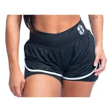 Short Corrida Feminino Academia Fitness Treino Short Duplo PRETO