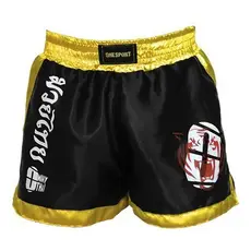 Bermuda Short Muay Thai Boxe Mma Luta Ufc Competição Masculino Preto e Amarelo