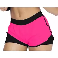 Short Corrida Feminino Academia Fitness Treino Short Duplo ROSA