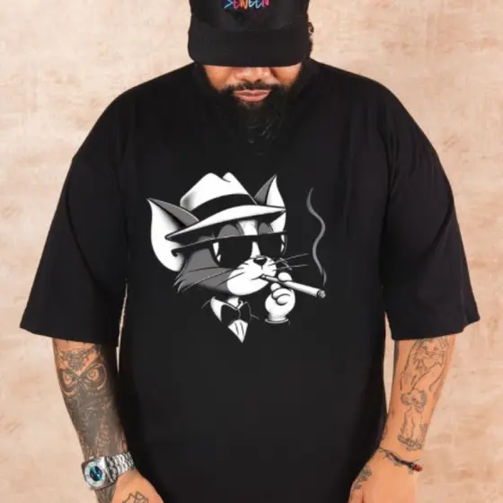 Camiseta casual personalizada Tom&Jerry novidade T shirt unissex camisa casual novidade