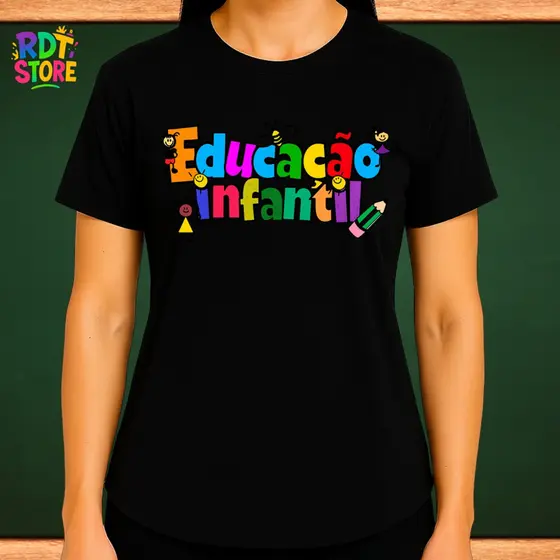Camiseta unissex estampada Educação infantil Camisa casual confortável Tshirt 100% Algodão Streetwaer
