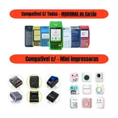 Bobina térmica para mini impressora ou maquina de cartão com 10 unidades