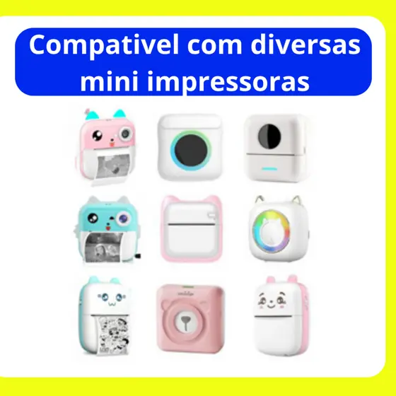 Kit 3 Bobina  Térmica  57x30mm Branco Rolo Para Mini Impressora Portátil