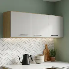 Armário Aéreo Suspenso de Cozinha e Lavanderia Área de Serviço 120 cm 3 Portas MDF/MDP Multiuso Organizador - AV