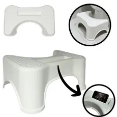 Banquinho Vaso Sanitário Com Porta Celular Apoio para os Pés Banheiro